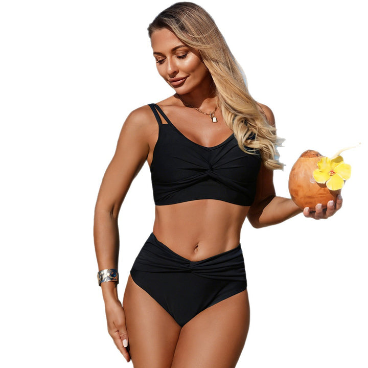 Women's High-Cut Bikini Set with Twist Design Mune Fashion
