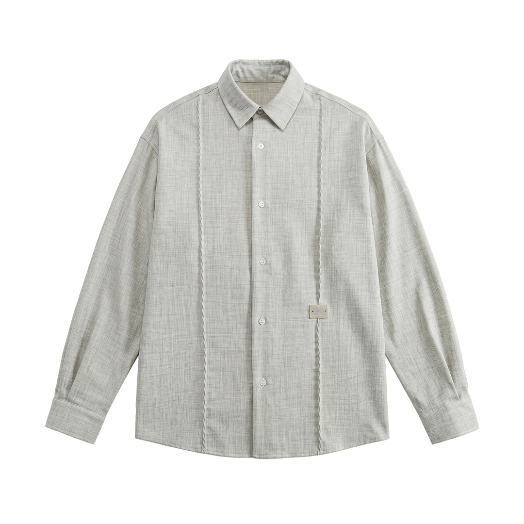 Men's Oversized Shirt Jacket in Light Denim Look with Visible Decorative Seams Mune Fashion