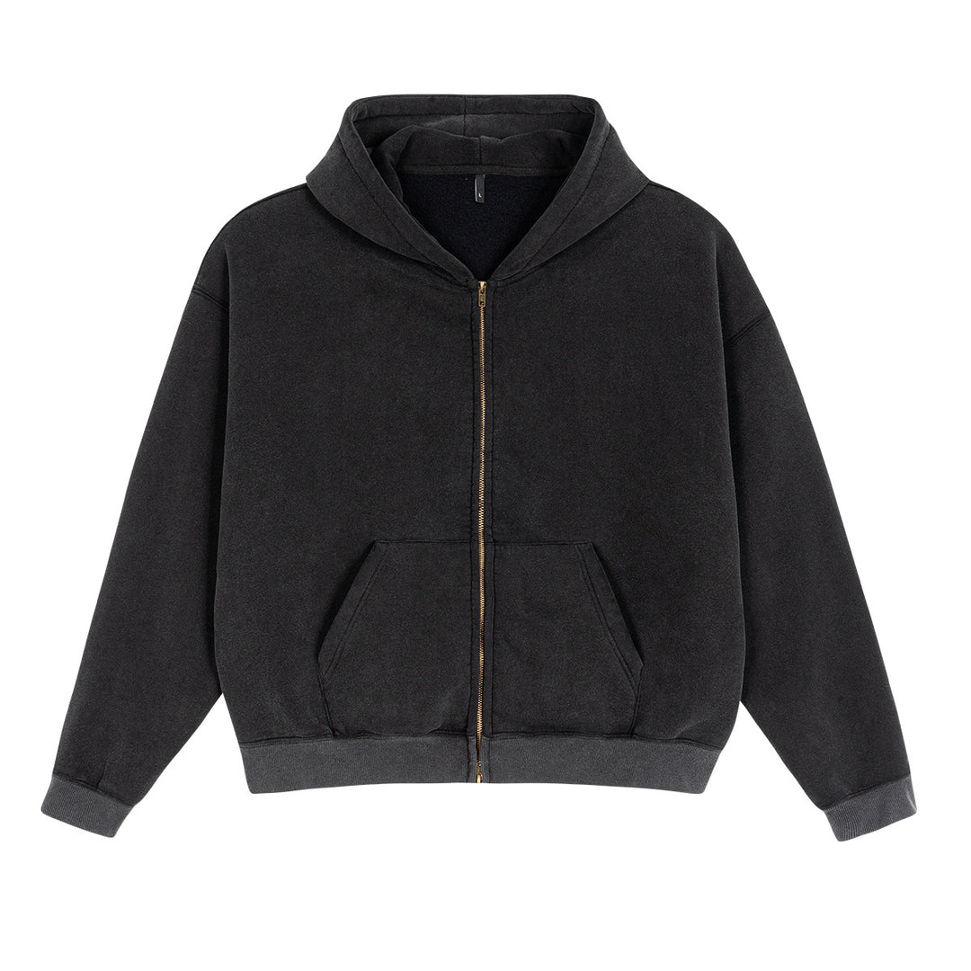 Unisex Zip-up Hooded Jacket in Boxy Cut made of Heavy French Terry Mune Fashion