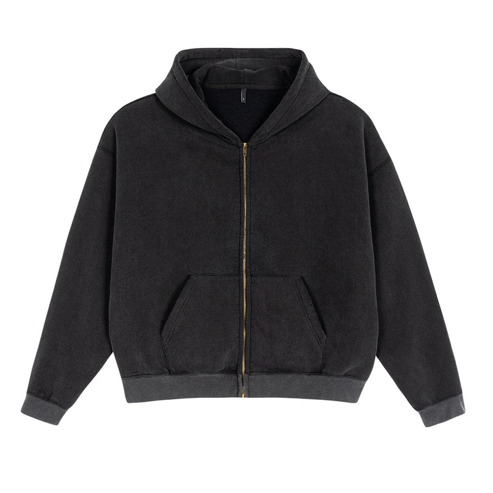 Unisex Zip-up Hooded Jacket in Boxy Cut made of Heavy French Terry Mune Fashion