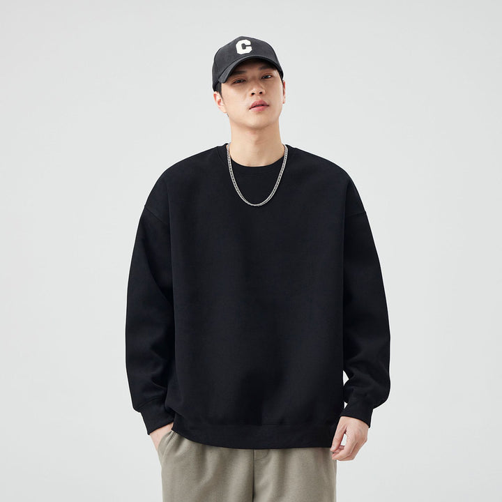 Unisex Oversize Cotton Sweatshirt with Round Neck and Wide Cuffs Mune Fashion