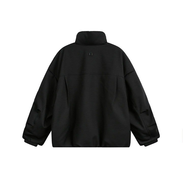 Unisex Wide Cut Utility Fleece Jacket with Stand-Up Collar and Multiple Zipper Pockets Mune Fashion