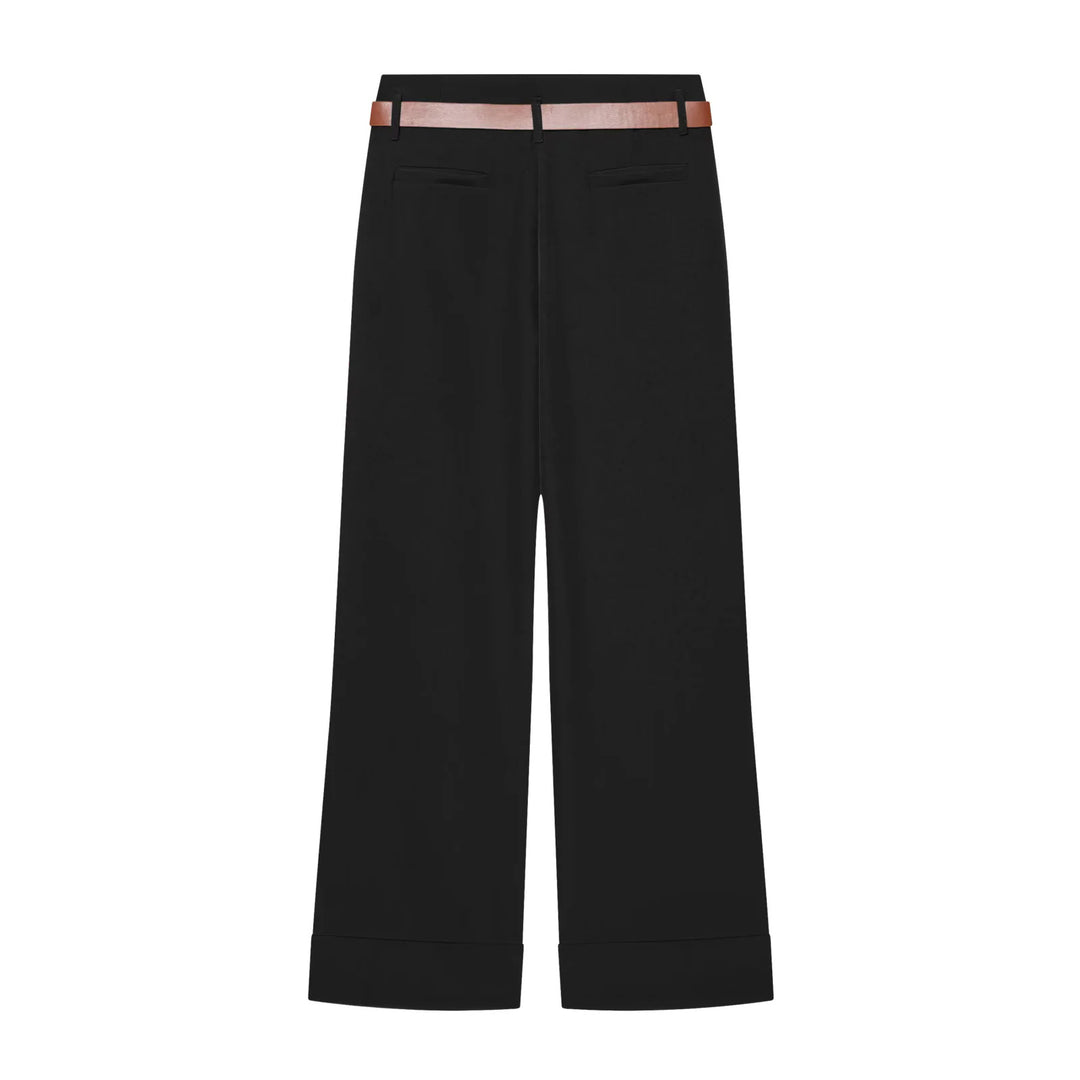 Women's culotte pants with a high waistband, wide leg, wide cuff, and belt loops Mune Fashion
