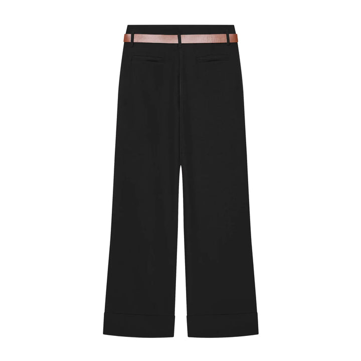 Women's culotte pants with a high waistband, wide leg, wide cuff, and belt loops Mune Fashion