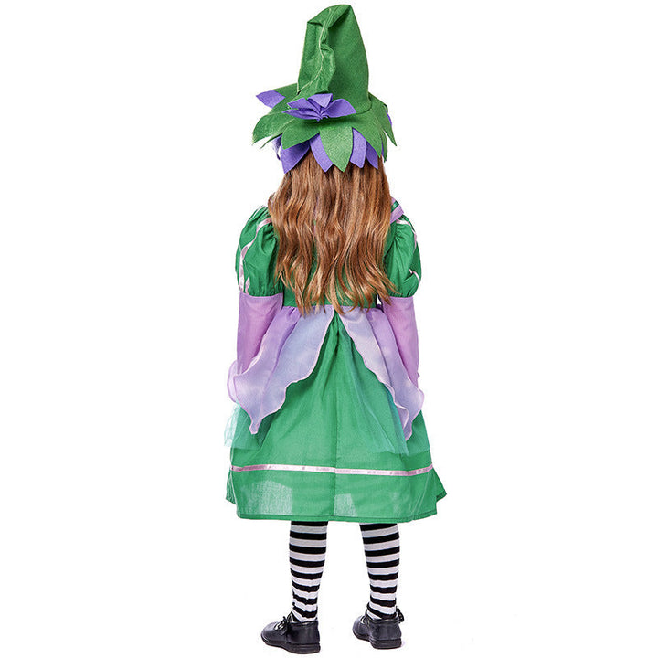 Girl Fairytale Costume with Hat and Decoration Mune Fashion