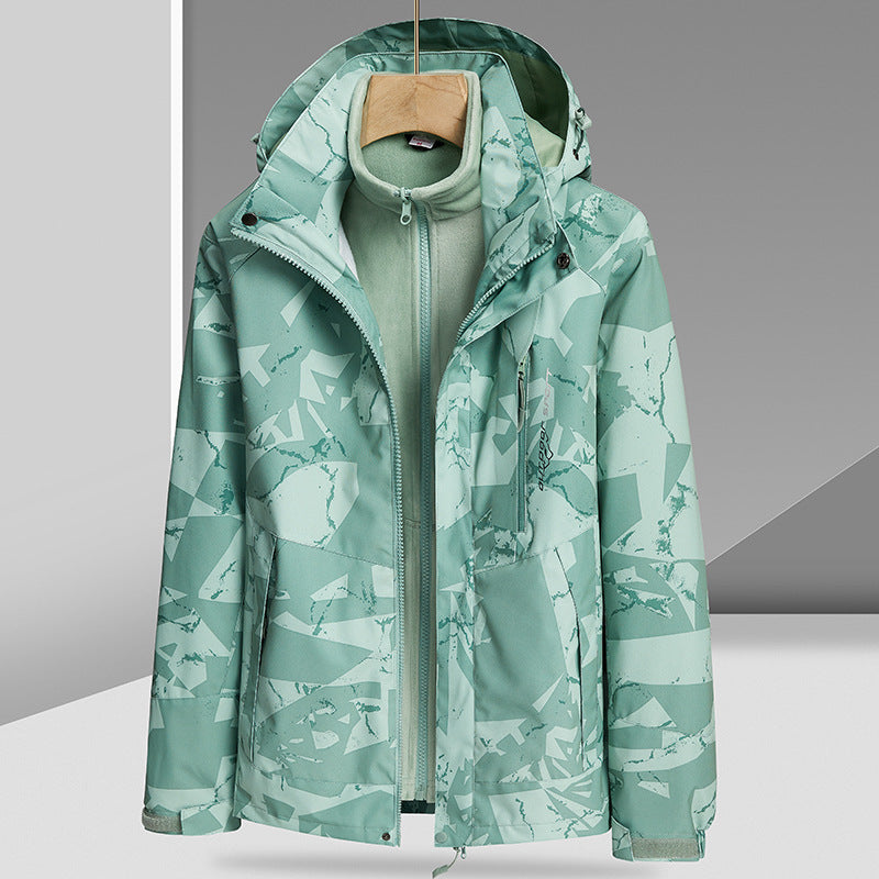 Men's Water-Repellent Outdoor Jacket with Integrated Fleece Inner Jacket Mune Fashion