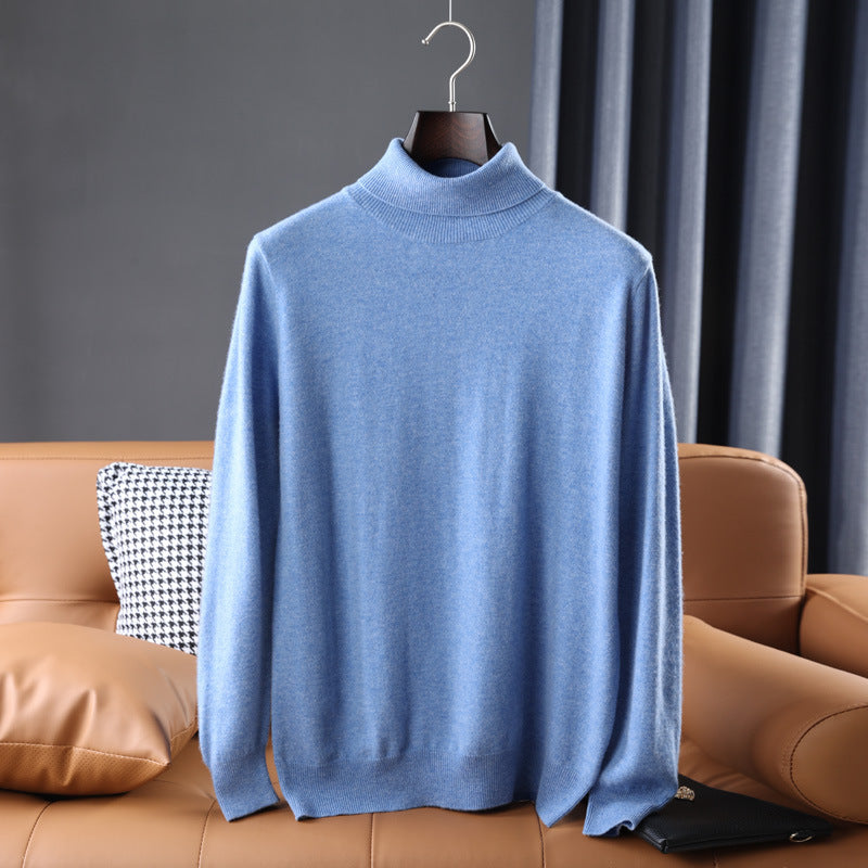 Men's Fine Turtleneck Sweater in Slim Minimal Silhouette made of Wool-Cashmere Mix Mune Fashion