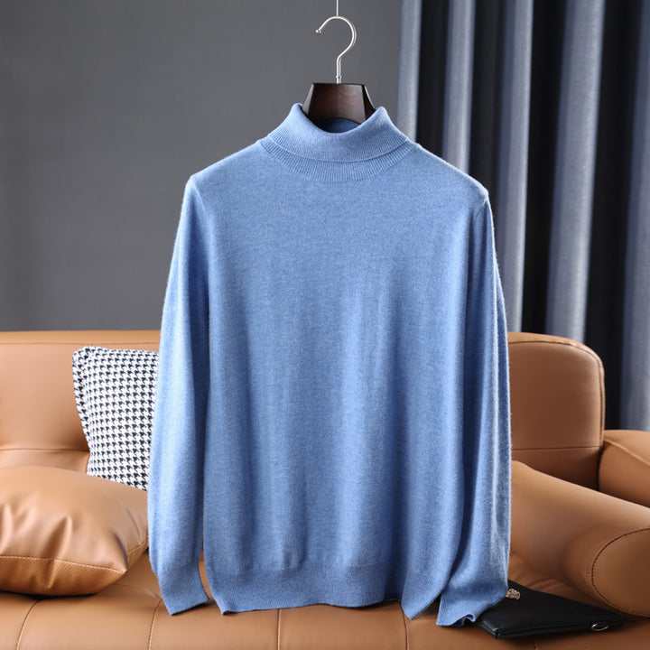 Men's Fine Turtleneck Sweater in Slim Minimal Silhouette made of Wool-Cashmere Mix Mune Fashion