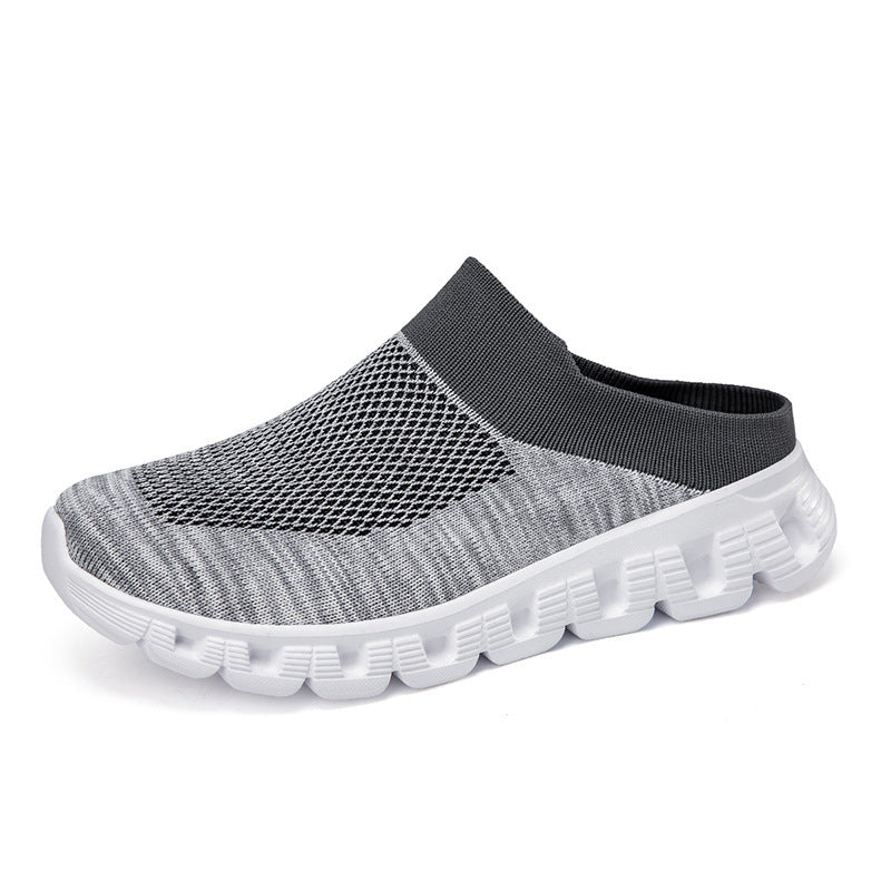 Unisex nan lighter travel slip-on mule with perforated air chamber sole and sock-like knitted shaft Mune Fashion