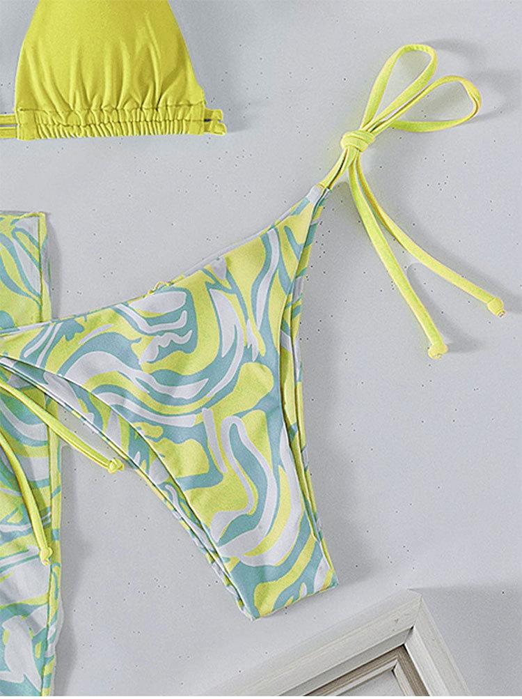 Women Triangle Bikini with unique wrap skirt Mune Fashion