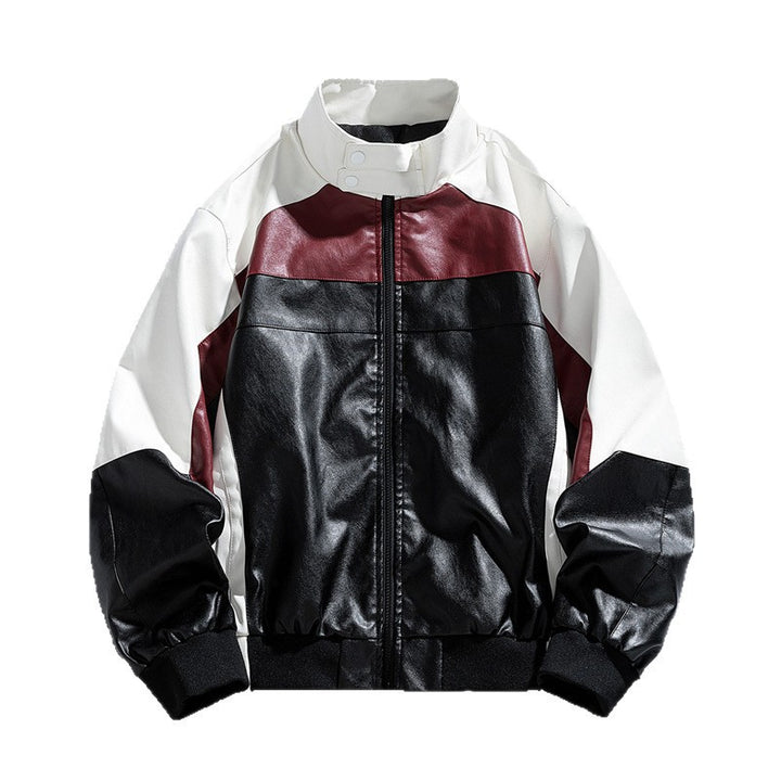 Women Trendy Biker Jacket in Color Block Style Mune Fashion