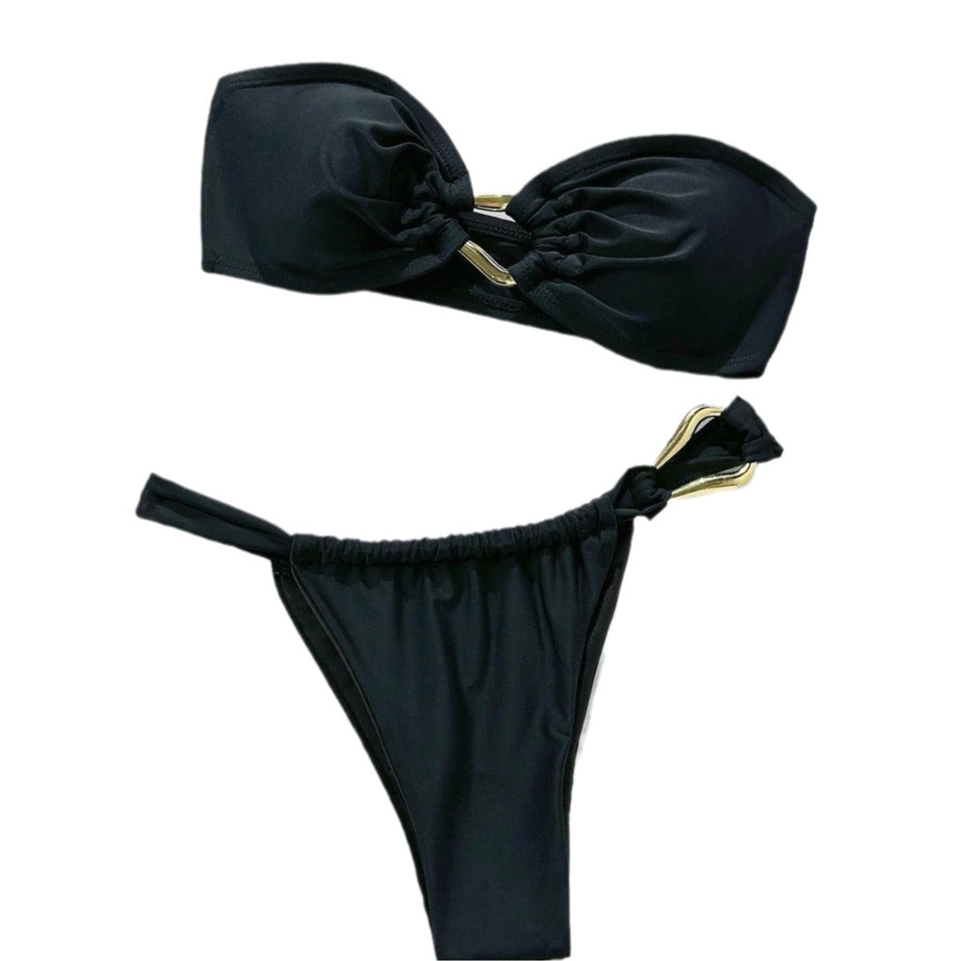 Women's bandeau bikini with decorative jewelry detail Mune Fashion