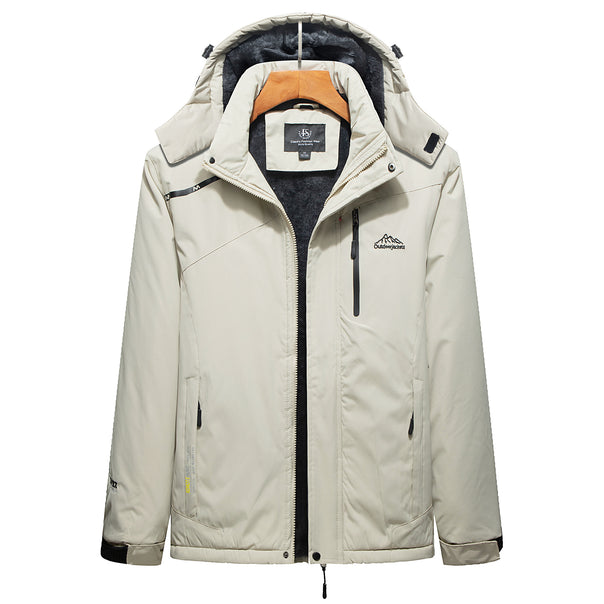 Men's Water-Repellent Outdoor Parka with Teddy Lining, Removable Hood and Zipper Pockets Mune Fashion