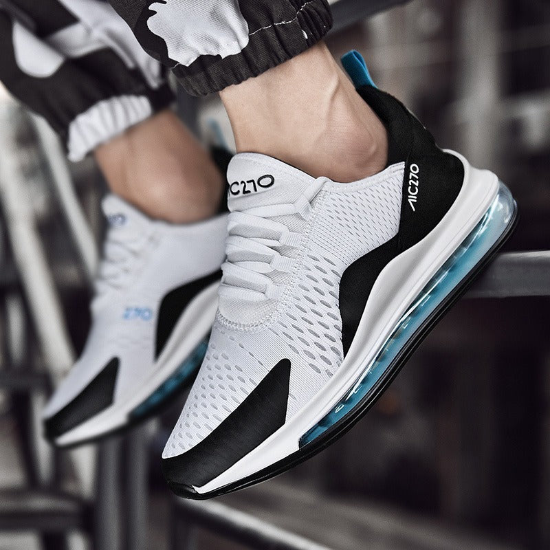 Men's Modern Air-Cushion City-Run Sneaker with Ventilated Mesh and TPU Support Structure Mune Fashion