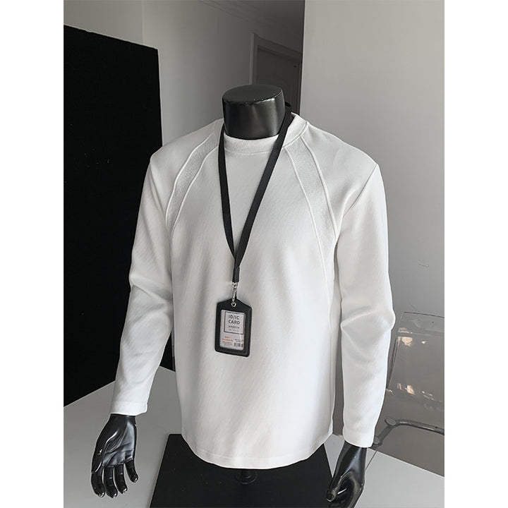Men's Fine Long Sleeve Sweatshirt with Light Stand-up Collar and Raglan Seams Mune Fashion