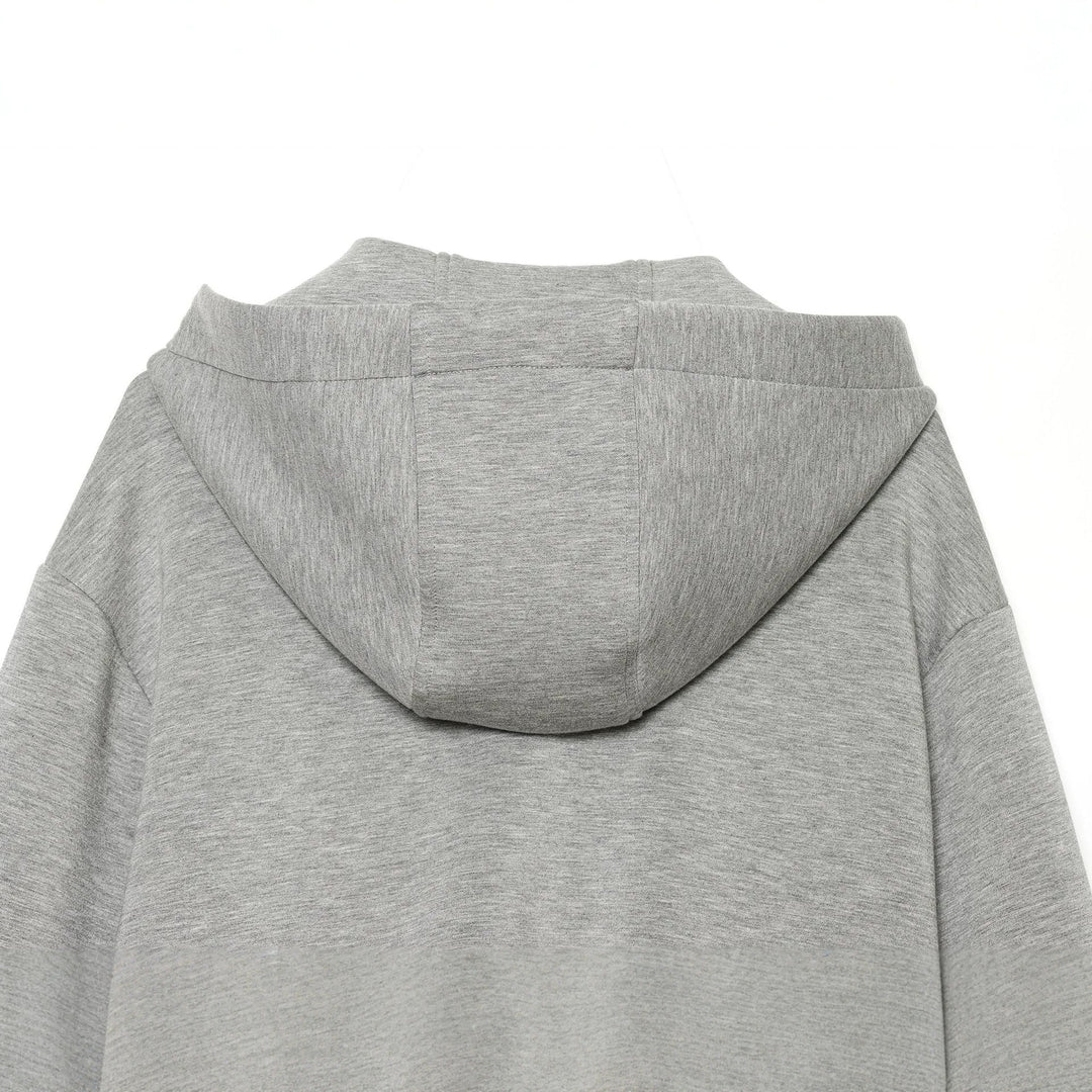 Women's Cropped Boxy Hooded Jacket with Full Zip and Contrasting Drawstring Mune Fashion