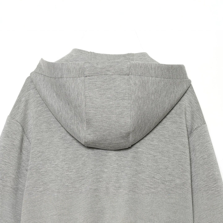 Women's Cropped Boxy Hooded Jacket with Full Zip and Contrasting Drawstring Mune Fashion