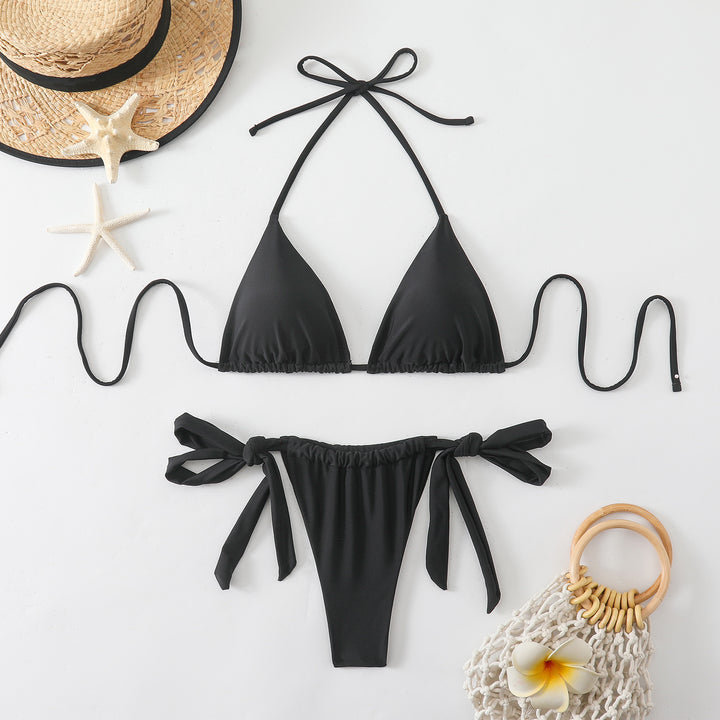 Women Triangle Bikini with fashionable tie straps Mune Fashion