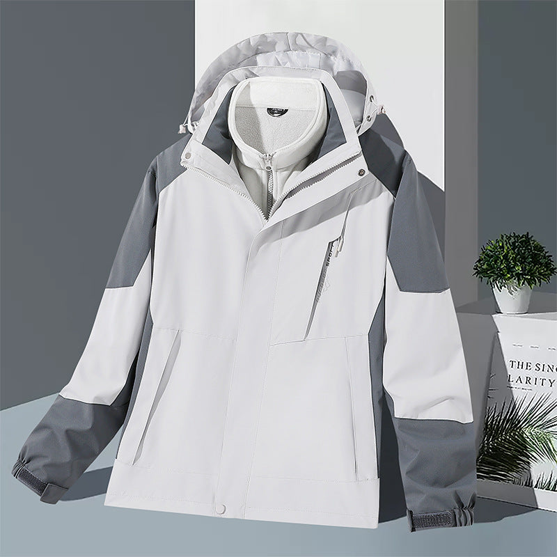 Men's windproof softshell jacket with integrated microfleece inner layer and adjustable hood Mune Fashion