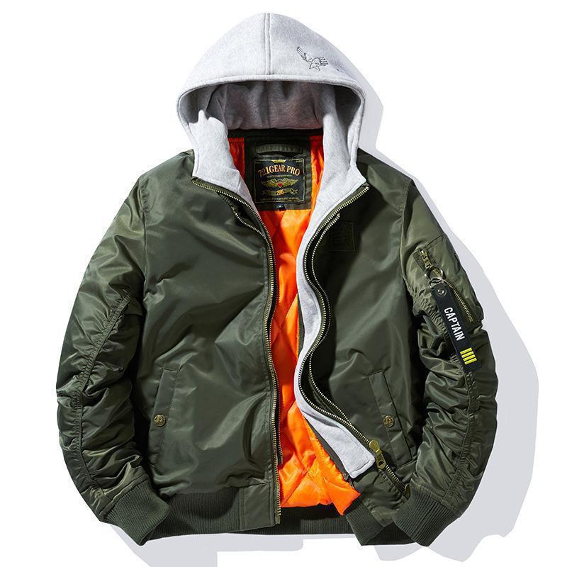 Men's bomber jacket with removable hood inner lining and quilted thermal insulation Mune Fashion
