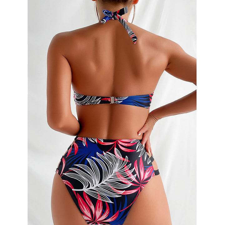 Women High-neck swimsuit with floral pattern and cut-out details Mune Fashion