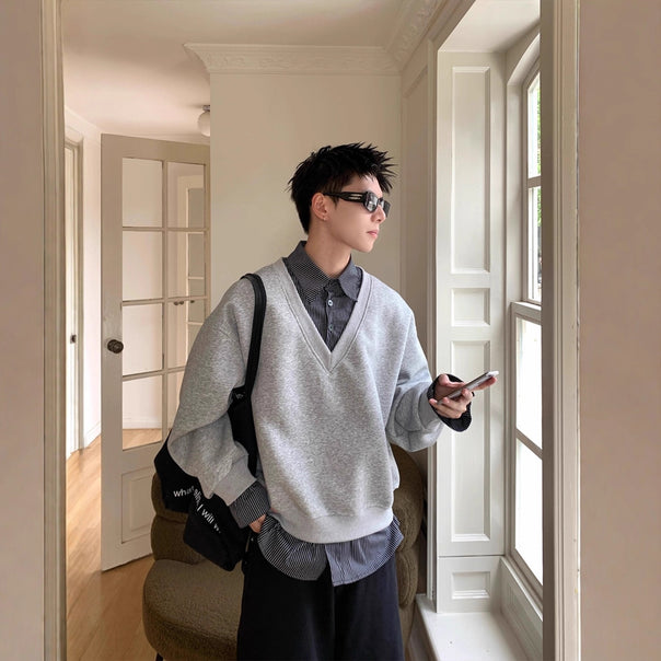 Men's Comfortable V-Neck Sweater Mune Fashion