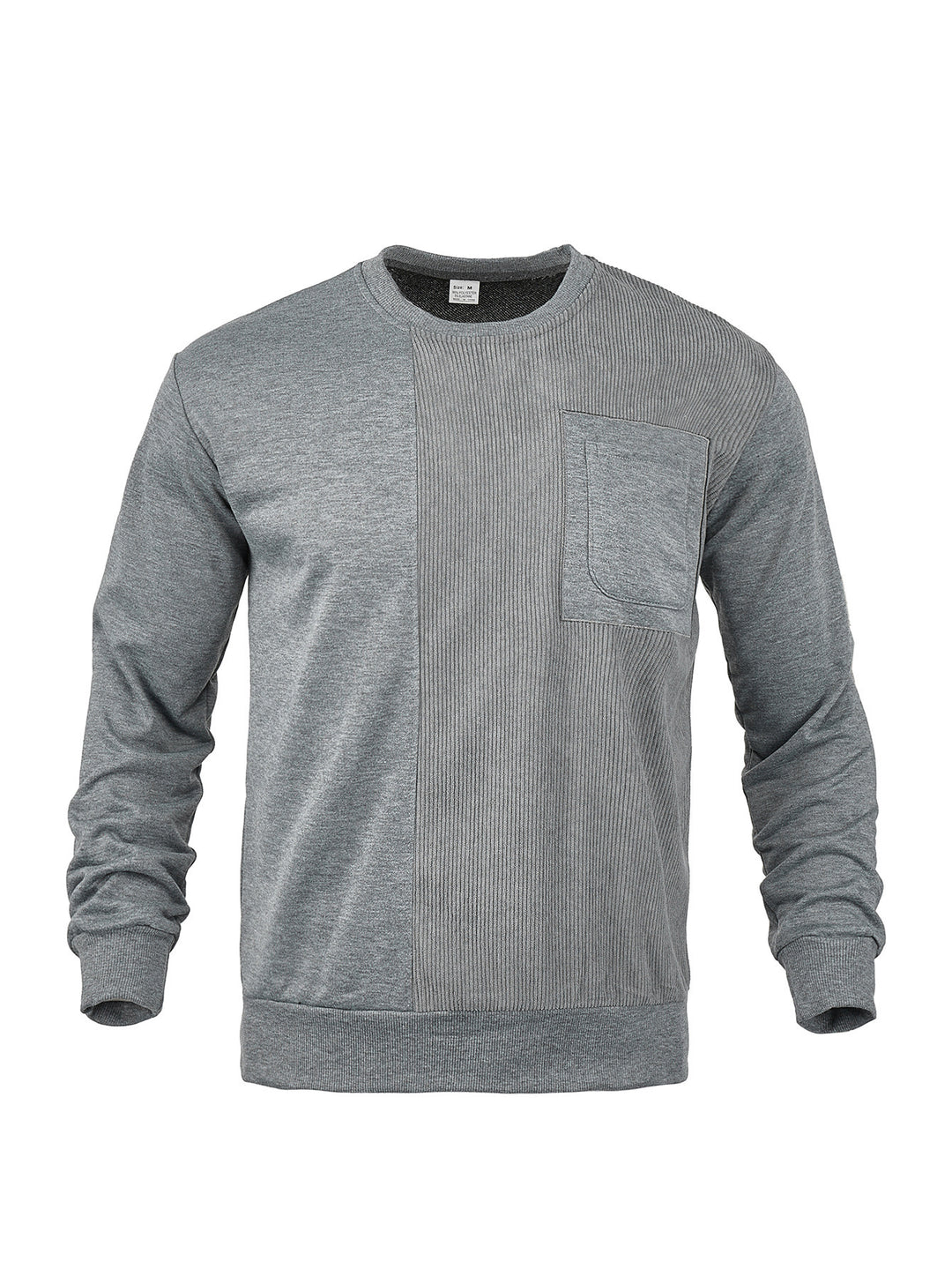 Men's Long Sleeve Textured Sweatshirt with Chest Pocket and Rib Detail Mune Fashion