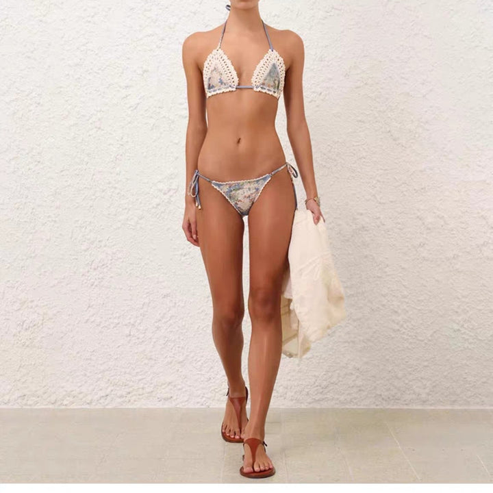 Women's triangle bikini with crochet details Mune Fashion