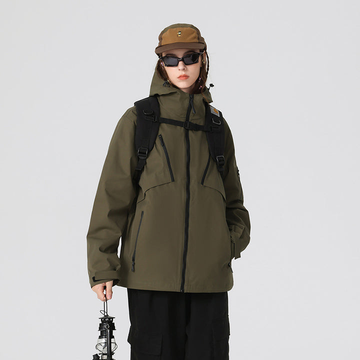 Men's Technical Softshell Jacket with Hood, Water-Repellent Membrane and Multiple Zipper Pockets Mune Fashion