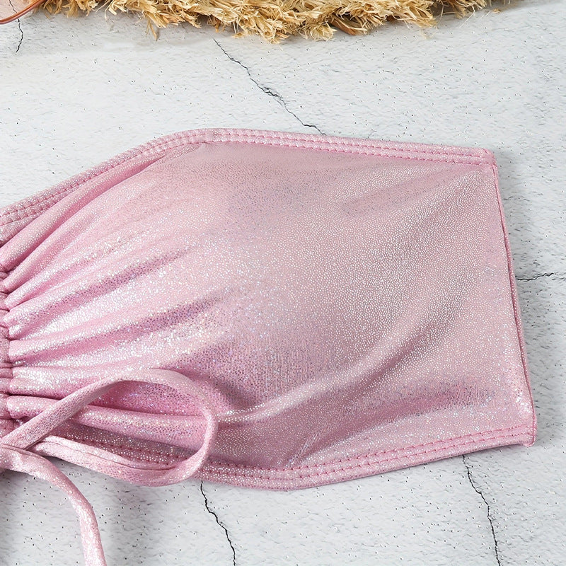 Ladies Shimmering Bandeau Bikini Set Mune Fashion