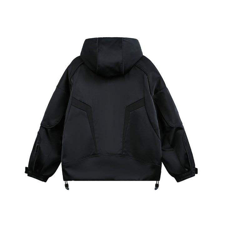 Unisex technical padded hoodie with utility pockets and adjustable hem Mune Fashion