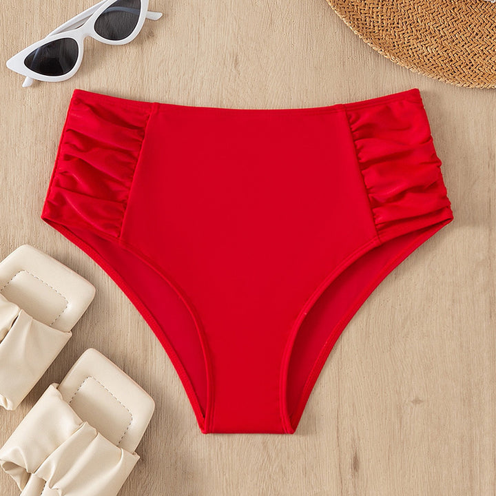 Ladies high-waisted bikini bottom with ruffle design Mune Fashion