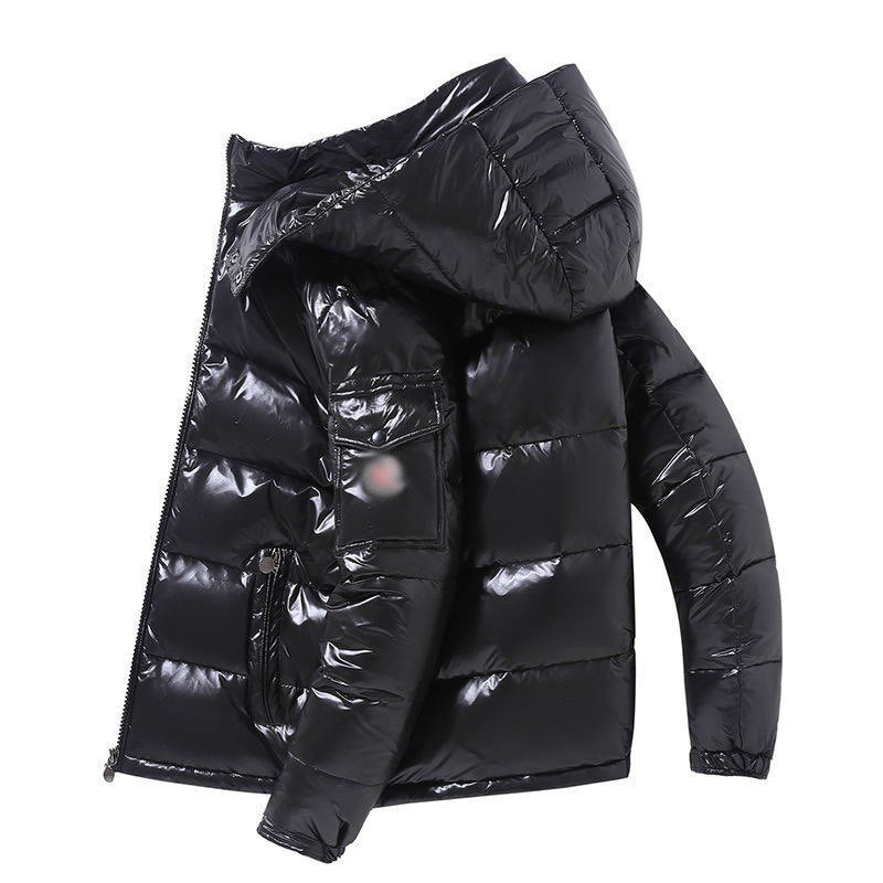 Men's Shiny Padded Hooded Jacket with Cargo Chest Pocket Mune Fashion