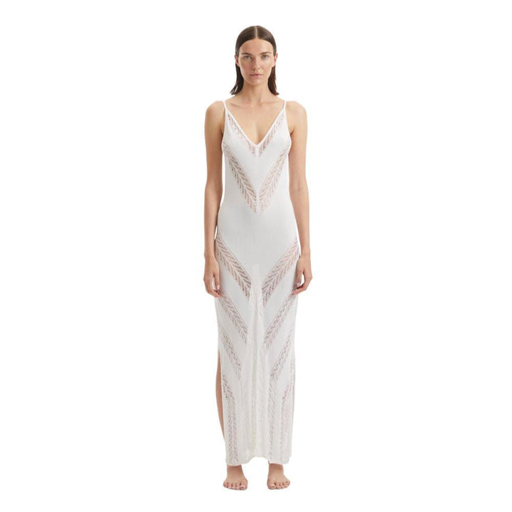Women's elegant beach dress with refined crochet sections Mune Fashion