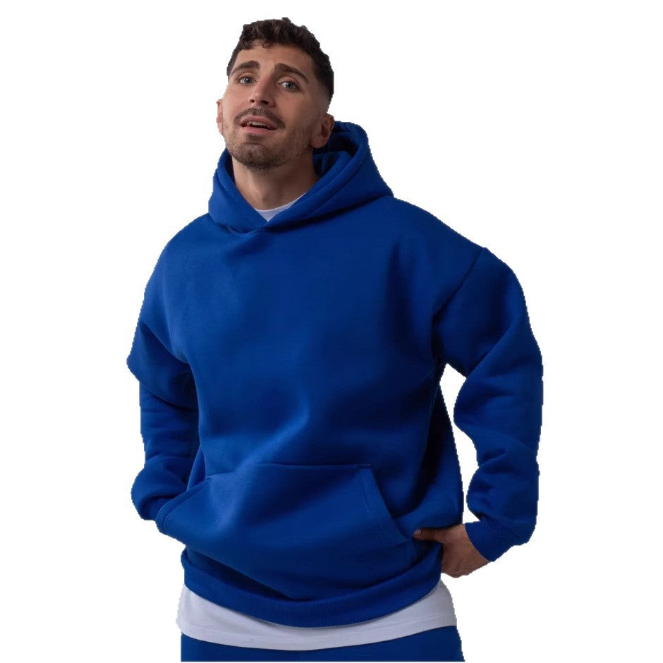 Men's heavy fleece boxy hoodie with deep shoulder drop reinforced hood and kangaroo pocket Mune Fashion
