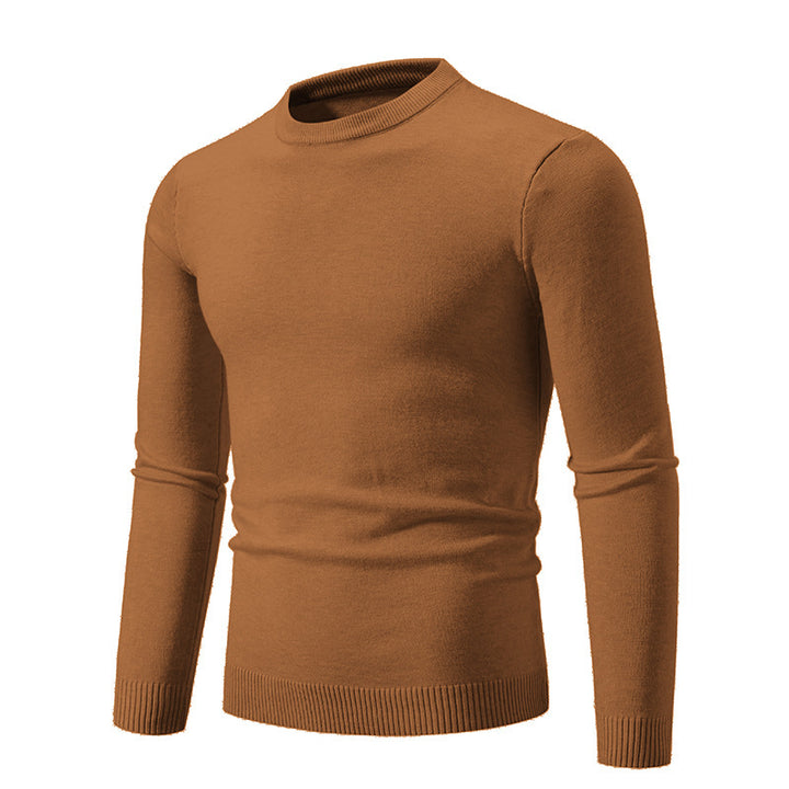 Men's fine knit round neck sweater slim fit with ribbed cuffs Mune Fashion