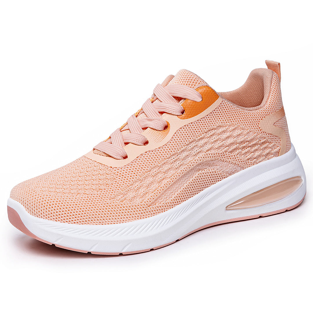 Ladies nan lightweight knit fitness sneakers with visible air cushioning and reactive EVA platform sole Mune Fashion