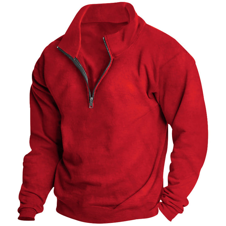 Men's high-collar half-zip sweatshirt with stand-up collar, relaxed oversized fit and ribbed cuffs Mune Fashion