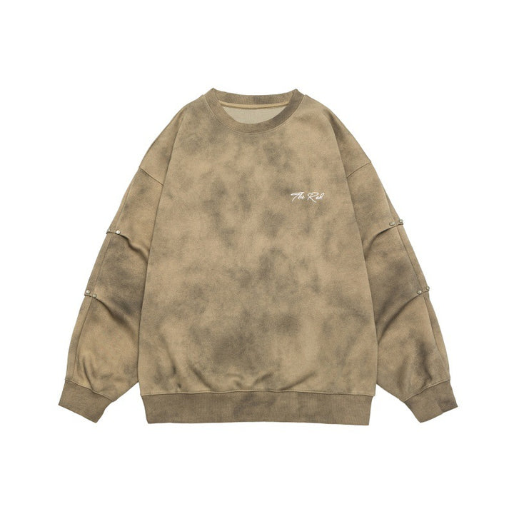 Unisex Oversize Sweatshirt with stonewash effect and sleeve snap buttons Mune Fashion