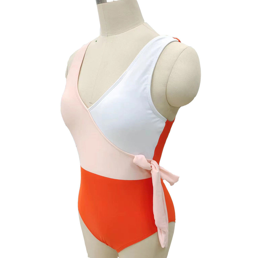 Women Elegant Wrap Swimsuit with Asymmetric Cut Mune Fashion
