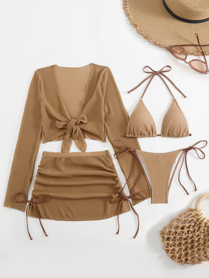 Women's swimsuit set with trendy mesh design and adjustable details Mune Fashion