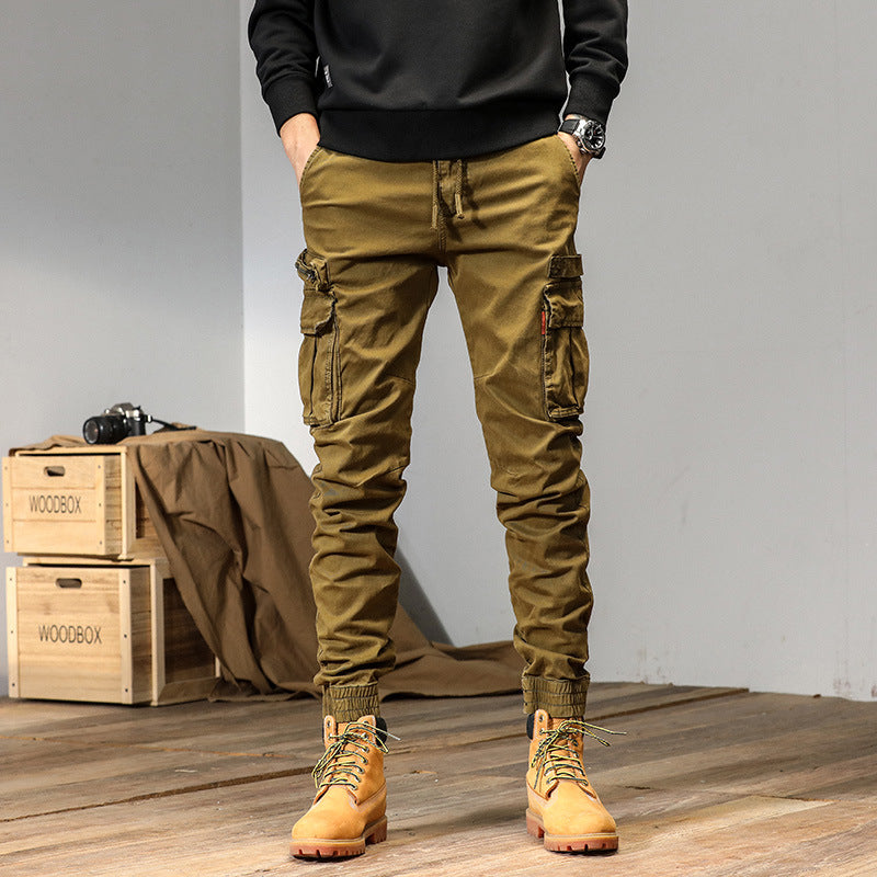 Men's Slim Utility Cargo Joggers made of Ripstop with Elastic Waistband, Drawstring, and Multiple Pockets Mune Fashion