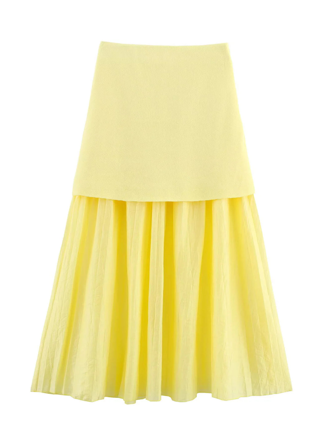 Women's two-layer Maxi Skirt with pleated chiffon and high waist Mune Fashion