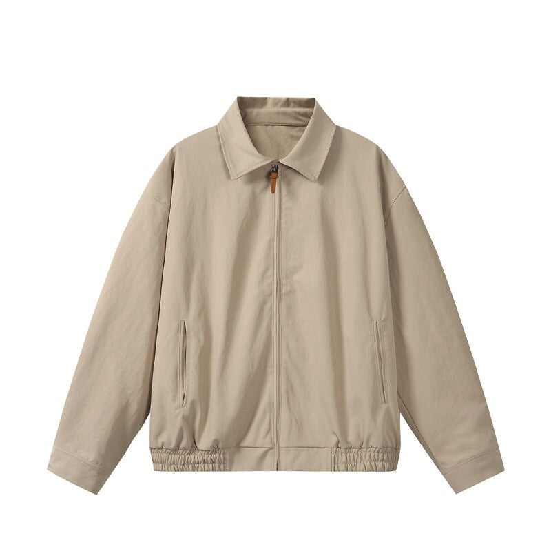 Unisex Lightweight Oversized Transitional Bomber Jacket with Shirt Collar and Elastic Hem Mune Fashion