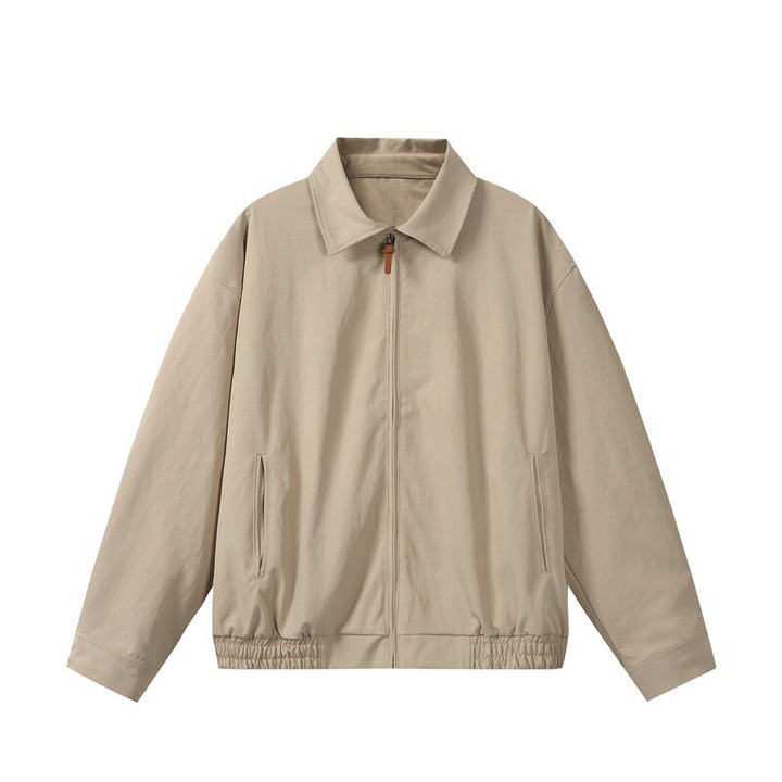 Unisex Lightweight Oversized Transitional Bomber Jacket with Shirt Collar and Elastic Hem Mune Fashion