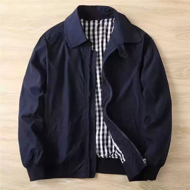 Men's Fashionable Bomber Jacket with Checked Lining Mune Fashion