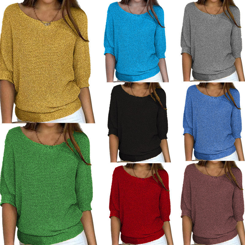 Ladies nan lightweight casual fine knit pullover with wide neckline Mune Fashion