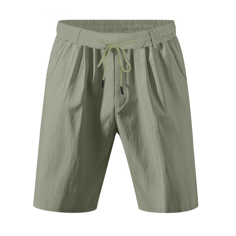 Men's knee-length lightweight functional shorts with elastic waistband, drawstring, and deep side pockets Mune Fashion