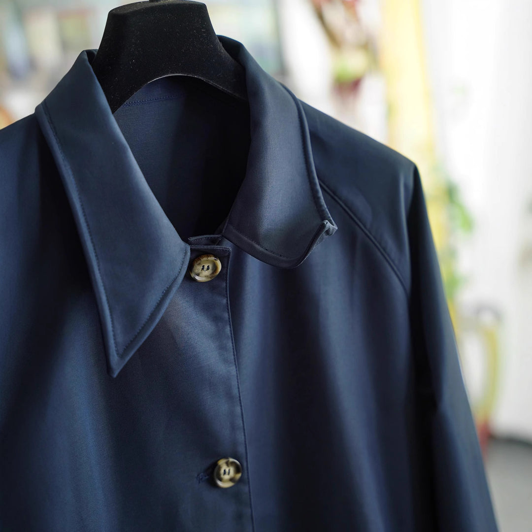 Women Elegant Trench Coat with Contrast Details Mune Fashion