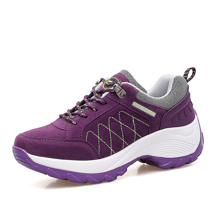 Women's Comfortable Outdoor Walking Sneakers with Reinforced Profile Sole and Padded Ankle Collar Mune Fashion
